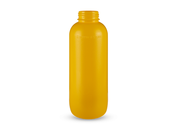 Frasco 1000ml em PEAD ou COEX, boca 42mm na cor Amarela